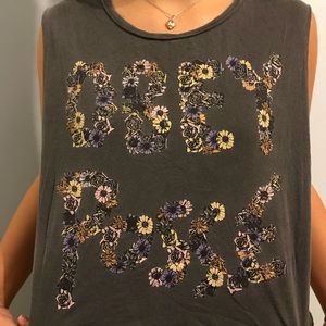 Obey posse cropped tank top